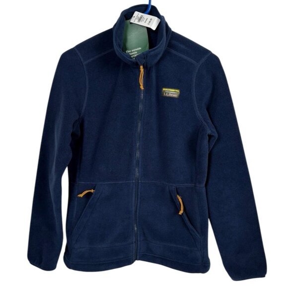 NWT L. L. LL Bean Womens XS Mountain Classic Fleece Jacket Nautical Navy Preppy - Picture 1 of 9